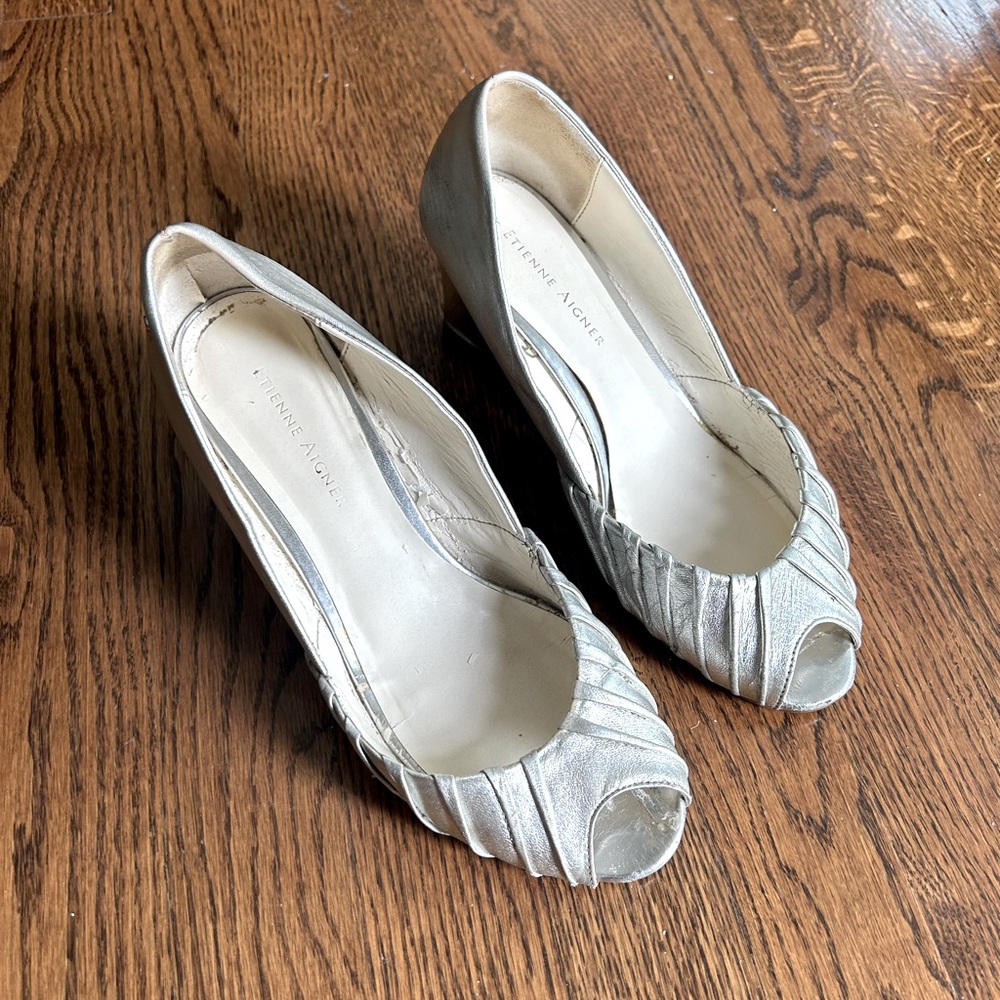 Etienne Aigner Wedge Heels Silver